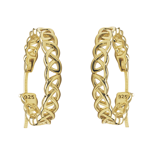 Medium Celtic Hoop Earrings – 14kt Gold Vermeil