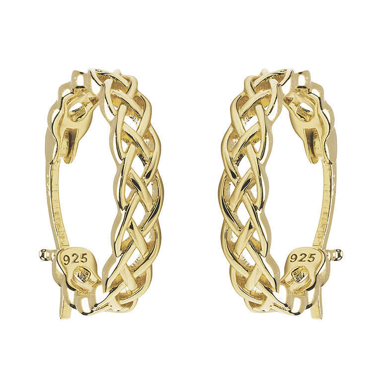 Small Celtic Hoop Earrings – 14kt Gold Vermeil