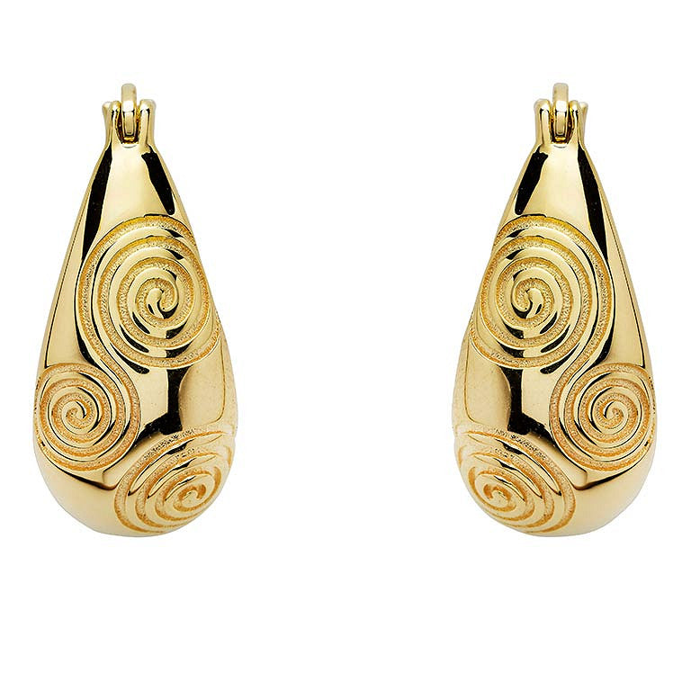 Celtic Triskele Hoop Earrings - Gold Vermeil