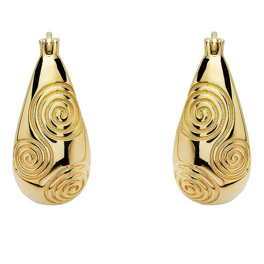 Celtic Triskele Hoop Earrings - Gold Vermeil