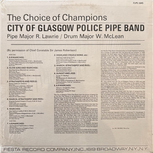 Glasgow Pipe Band - Scottish Pipe Tunes LP VG+/VG