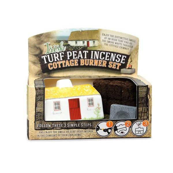Ceramic Irish Cottage and Turf Incense