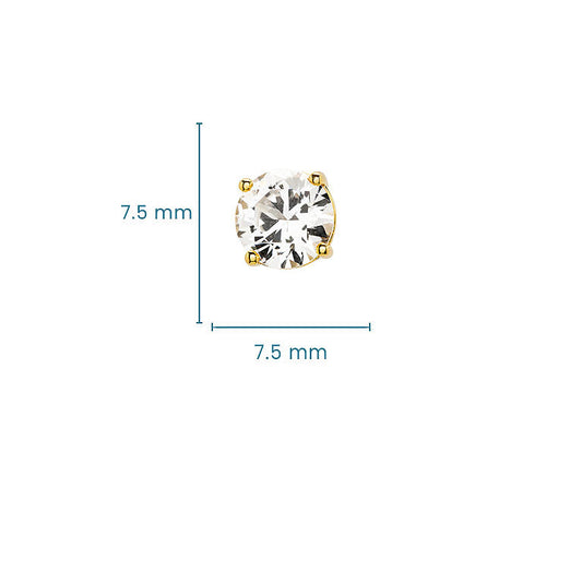Gold Vermeil White Sapphire Stud Earrings