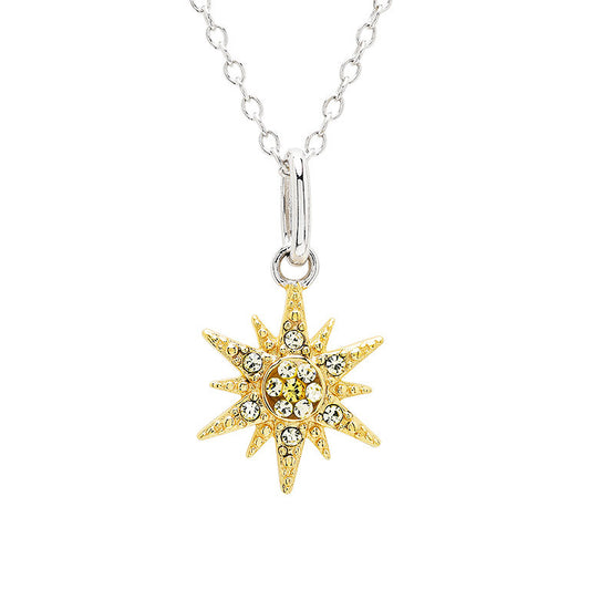 Golden Sun Necklace - Sterling Silver