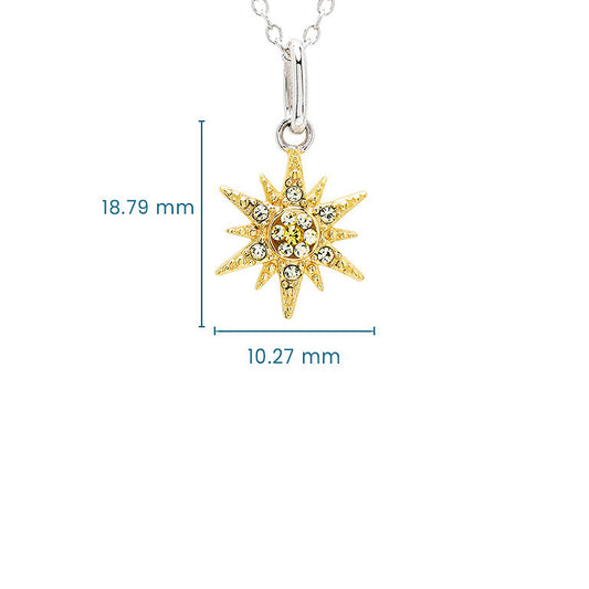 Golden Sun Necklace - Sterling Silver