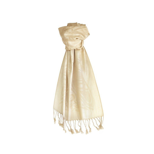 Celtic Wool Blend Scarf - Cream