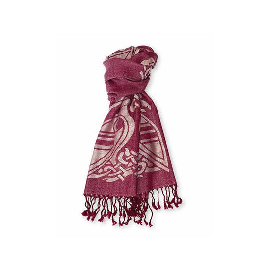 Celtic Wool Blend Scarf - Burgundy