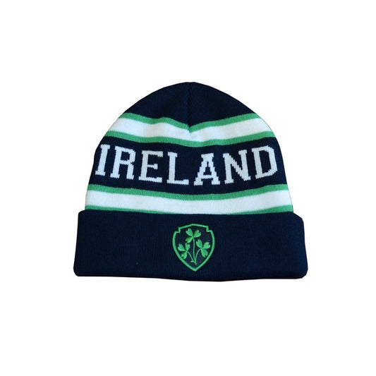 Lansdowne Navy White Green Knit Hat