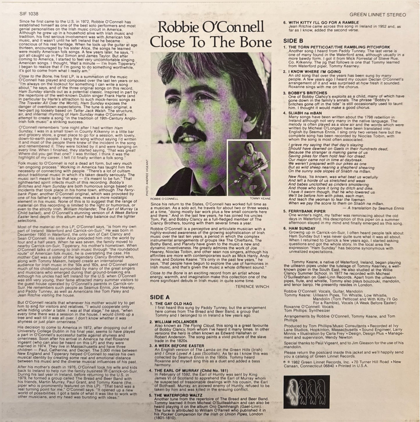 Robbie O'Connell - Close to the Bone LP VG/VG+