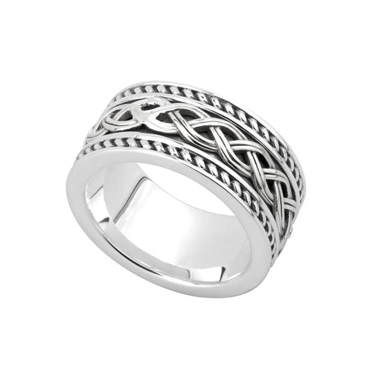 Wide Celtic Knot Sterling Silver Ring