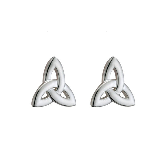 Sterling Silver Tall Trinity Knot Stud Earrings