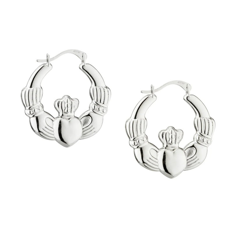 Medium Claddagh Hoop Earrings