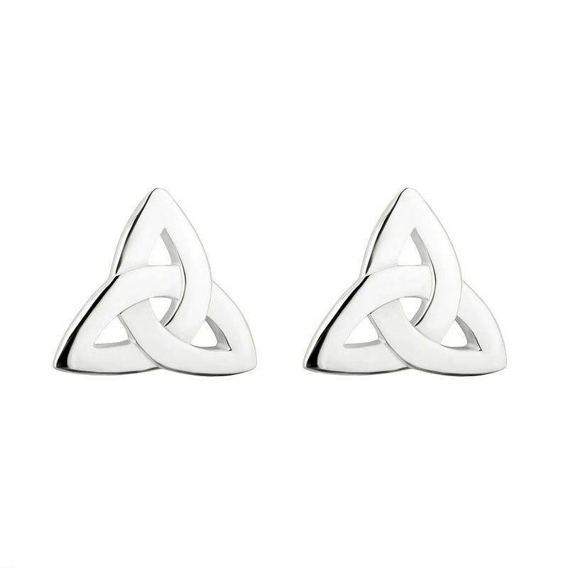 Sterling Silver Bold Trinity Knot Stud Earrings