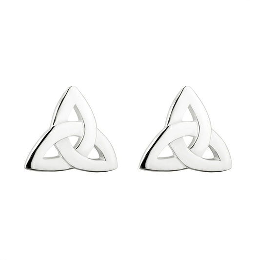 Sterling Silver Bold Trinity Knot Stud Earrings