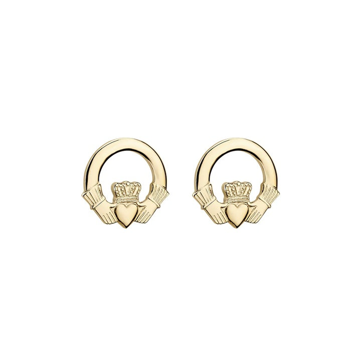 10K Petite Claddagh Stud Earrings