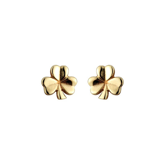10K Petite Shamrock Stud Earrings