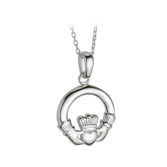 Petite Sterling Silver Claddagh Necklace