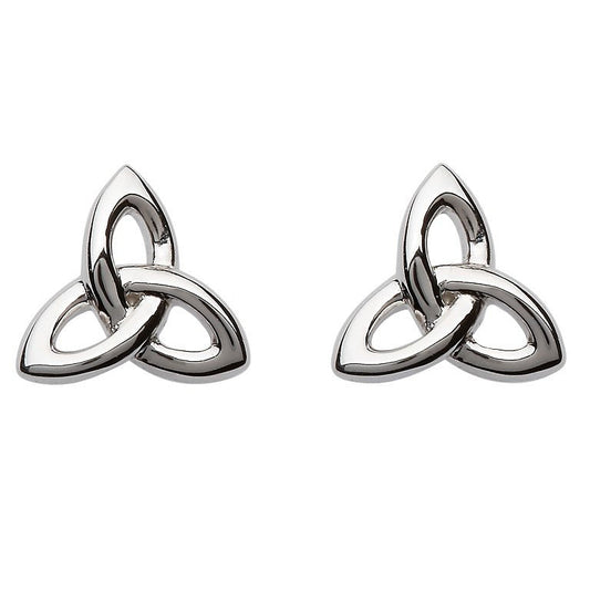 Sterling Silver 3D Trinity Knot Stud Earrings