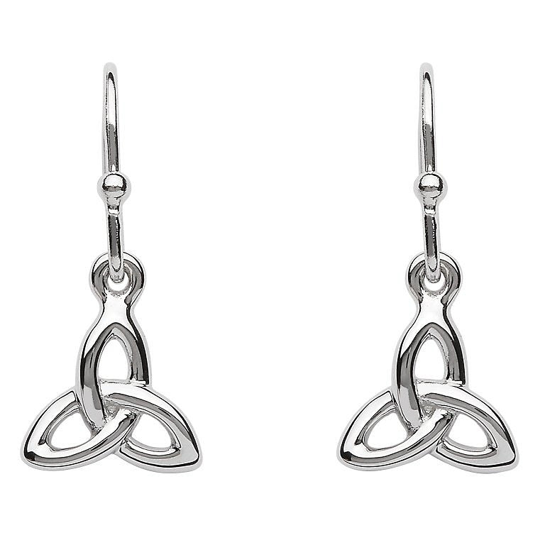 Sterling Silver 3D Trinity Knot Drop Earrings