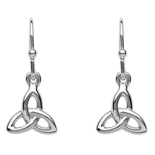 Sterling Silver 3D Trinity Knot Drop Earrings