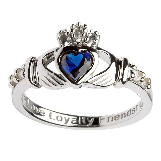September Birthstone Claddagh Ring