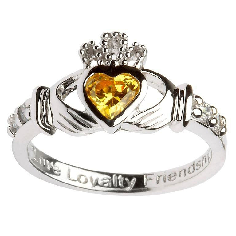 November Birthstone Claddagh Ring
