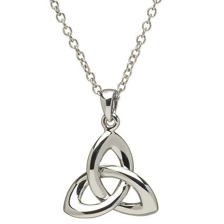 Sterling Silver Large 3D Trinity Knot Necklace