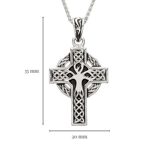 Sterling Silver Unisex Tree of Life Celtic Cross Pendant