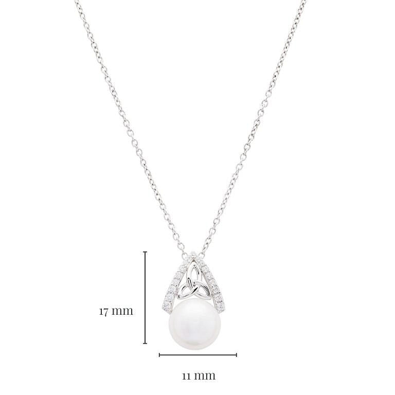 Intricate Trinity Knot Pearl Pendant
