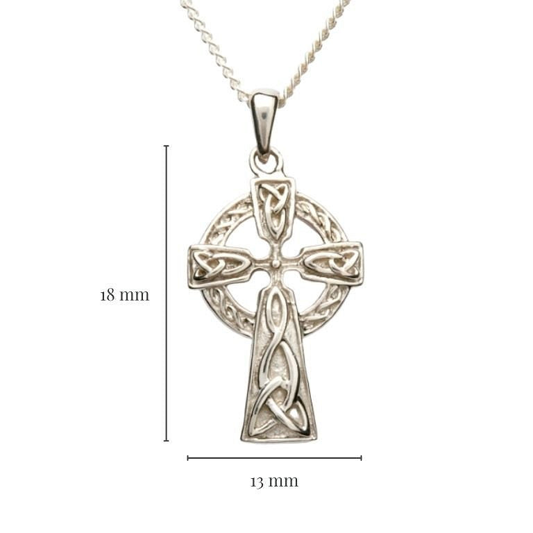 Sterling Silver Double Sided Celtic Cross Pendant