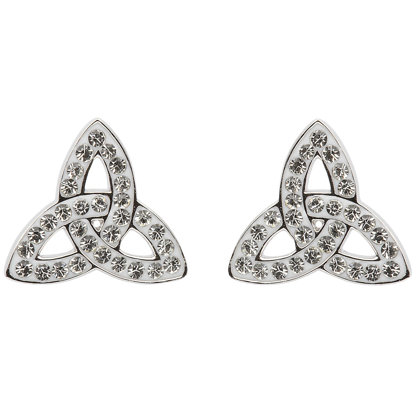 Trinity Knot Stud Earrings Adorned With Crystals