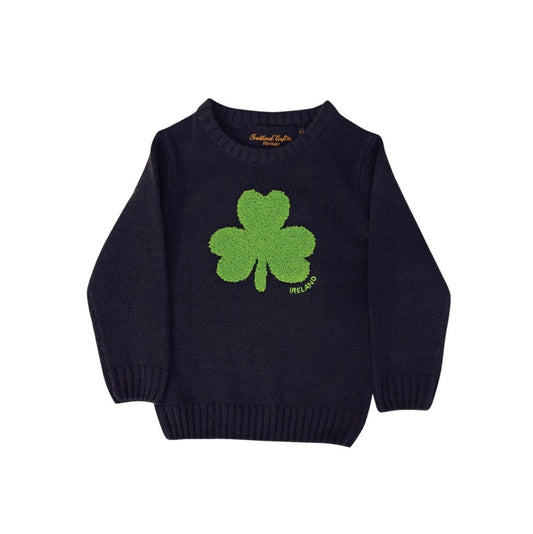 Kids Shamrock Navy Knit Jumper
