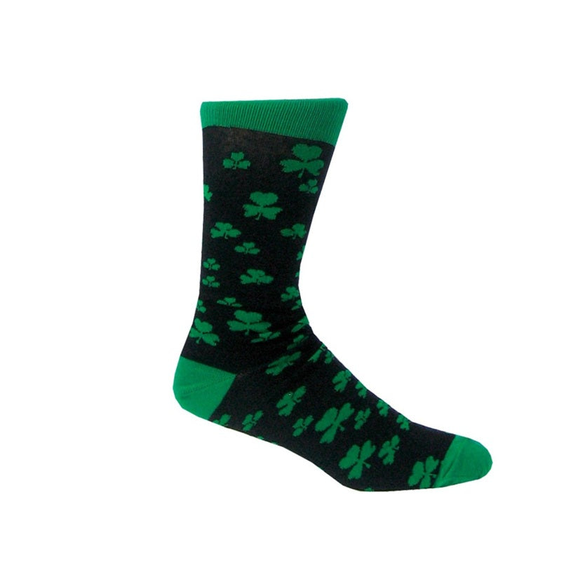 Black Green Shamrock Socks
