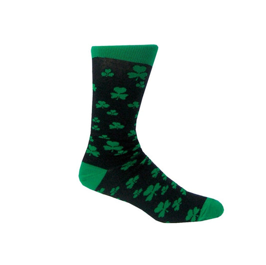 Black Green Shamrock Socks