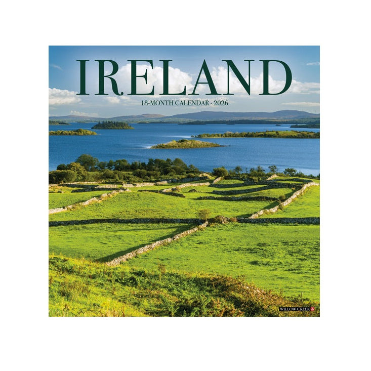 Ireland calendar cover with scenic landscape and 'IRELAND' text