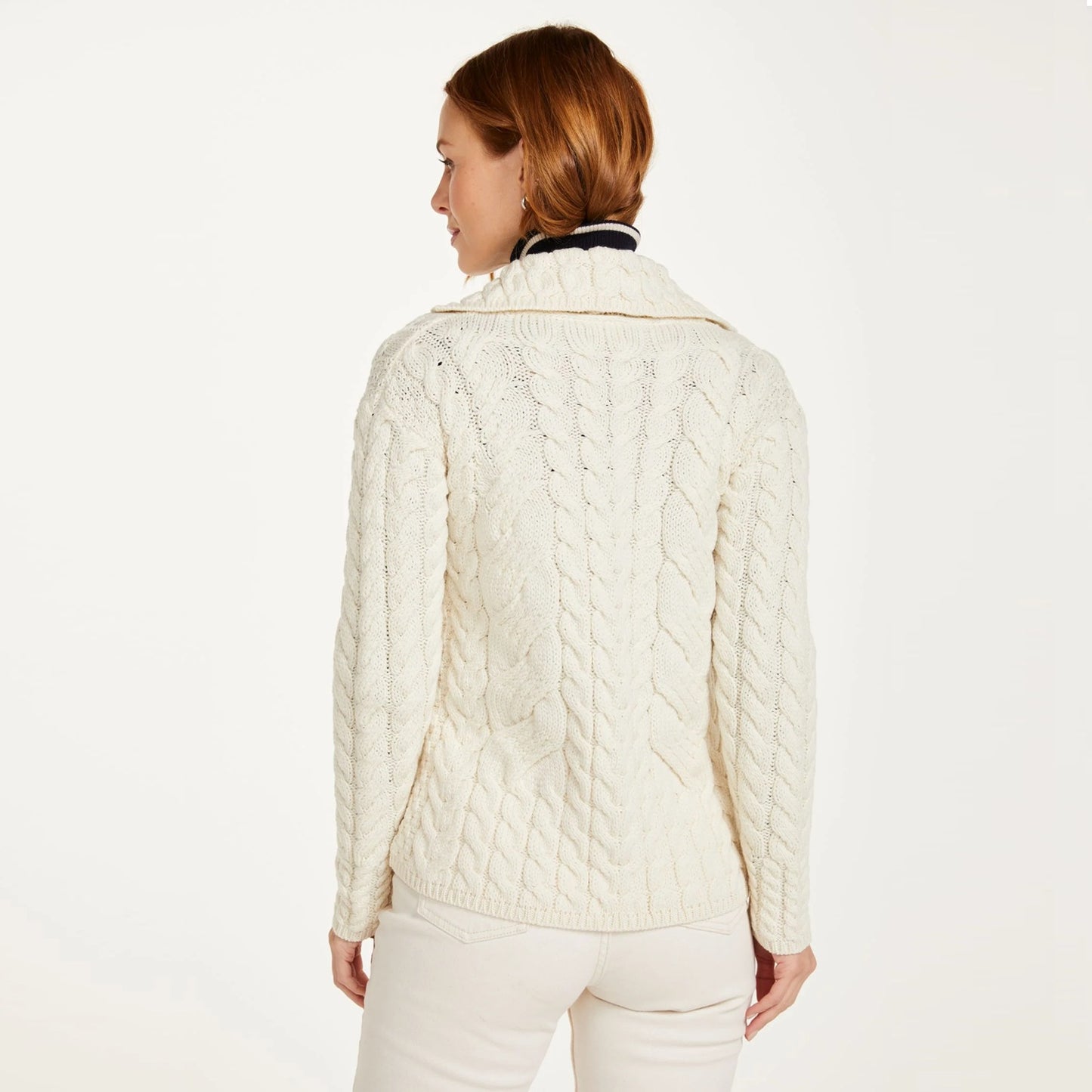 Ladies Aran Cardigan - Natural