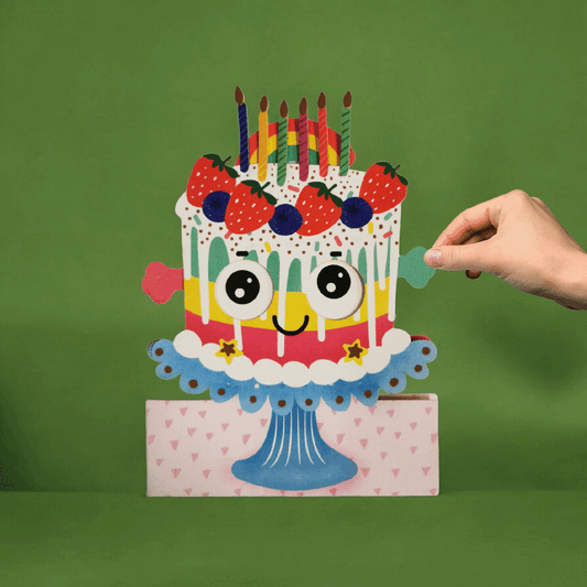 Birthday Cake Card with Sliding Eyes