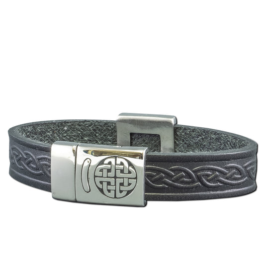 Knot Leather Cuff Bracelet - Black