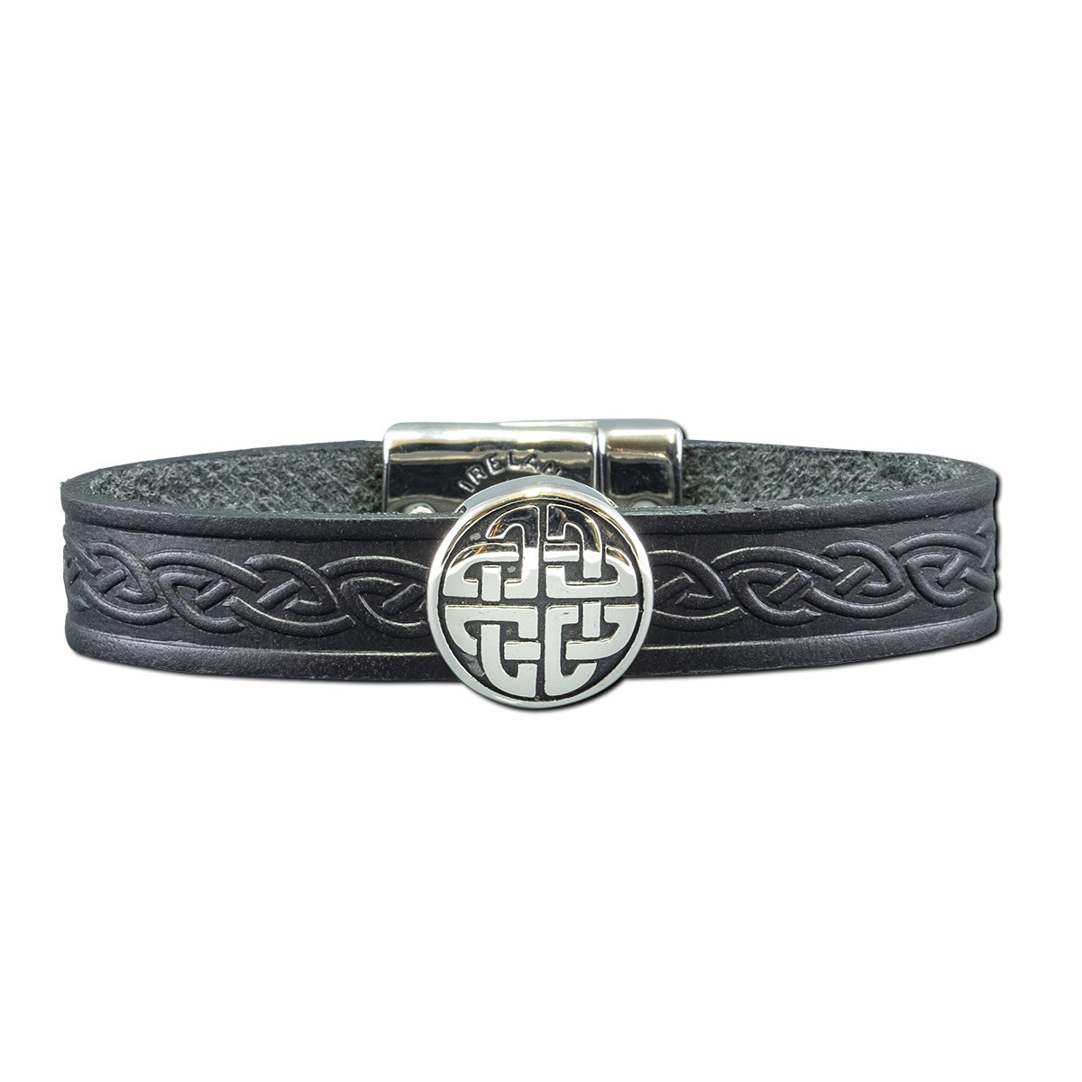 Knot Leather Cuff Bracelet - Black
