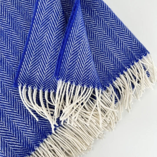 Heritage Irish Throw - Herringbone Bluebell