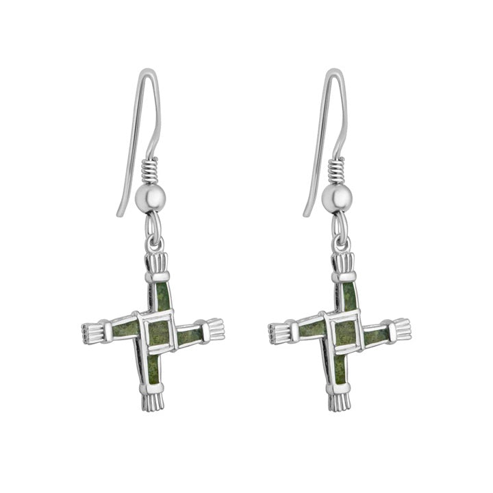 Silver Connemara St. Brigid's Cross Earrings