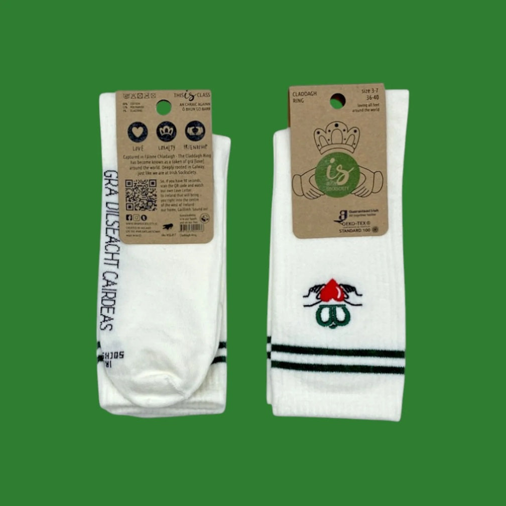 Embroidered Claddagh Socks