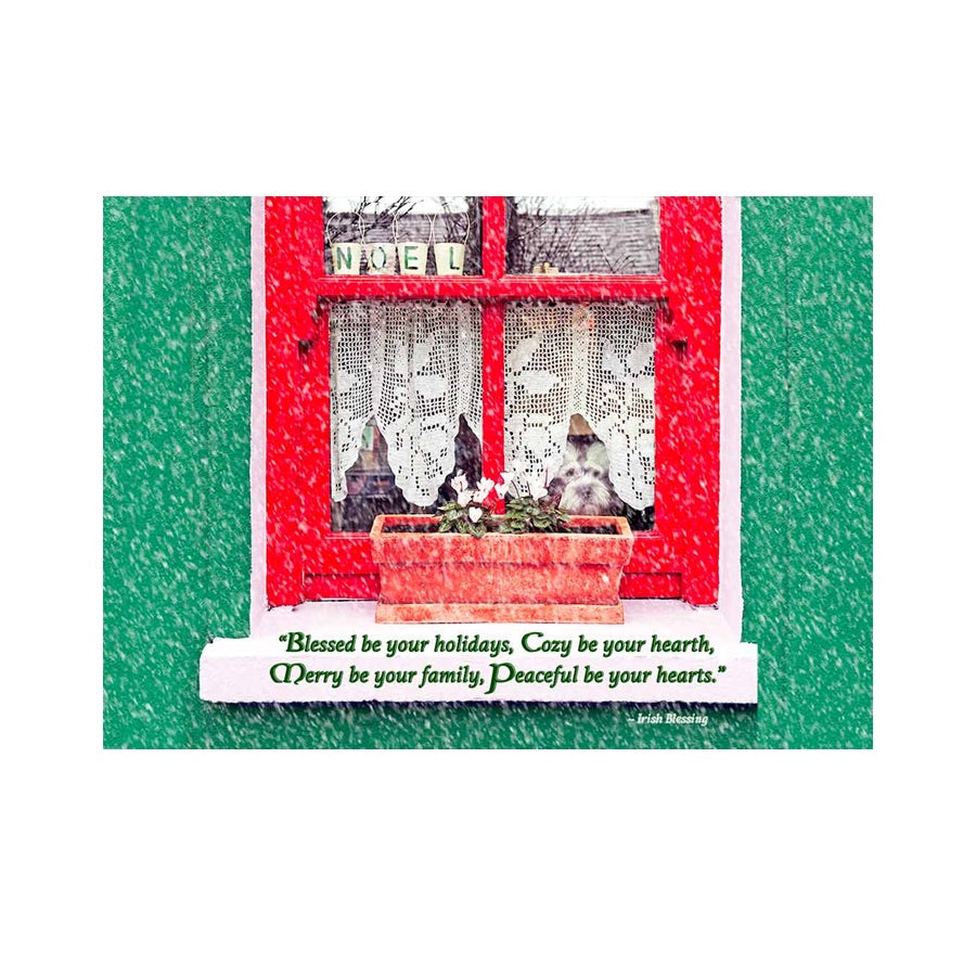 Dog in Window Christmas Card