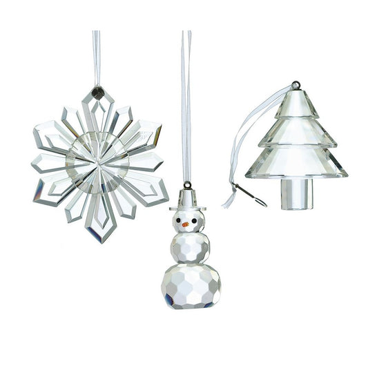 Crystal Christmas Ornament Trio