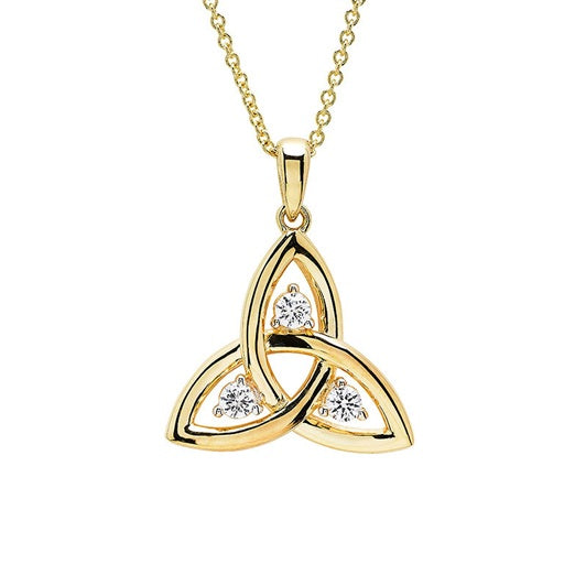 Trinity Knot Necklace - Gold Vermeil & White Sapphire