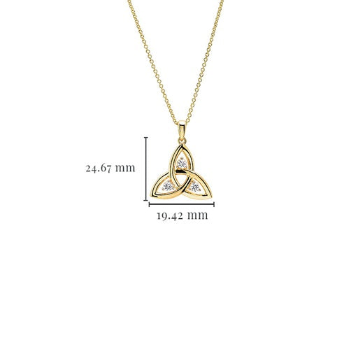 Trinity Knot Necklace - Gold Vermeil & White Sapphire