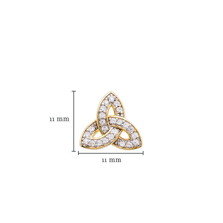 Trinity Knot Stud Earrings - Gold Vermeil & CZ