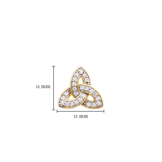 Trinity Knot Stud Earrings - Gold Vermeil & CZ