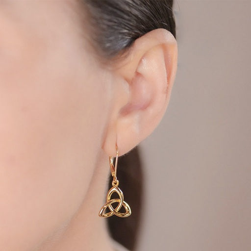 Trinity Knot Drop Earrings - Gold Vermeil