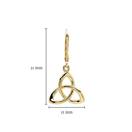 Trinity Knot Drop Earrings - Gold Vermeil